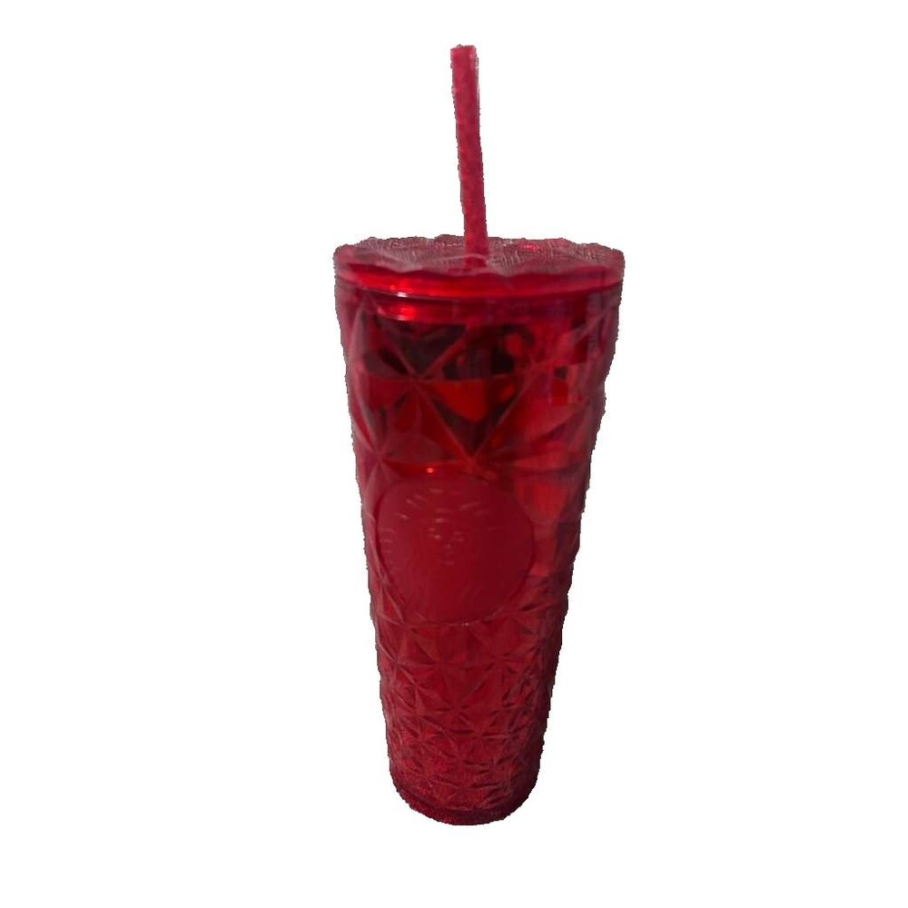 Starbucks Christmas Tumbler Holidays Red Diamond Prism Crystal Venti 24oz New